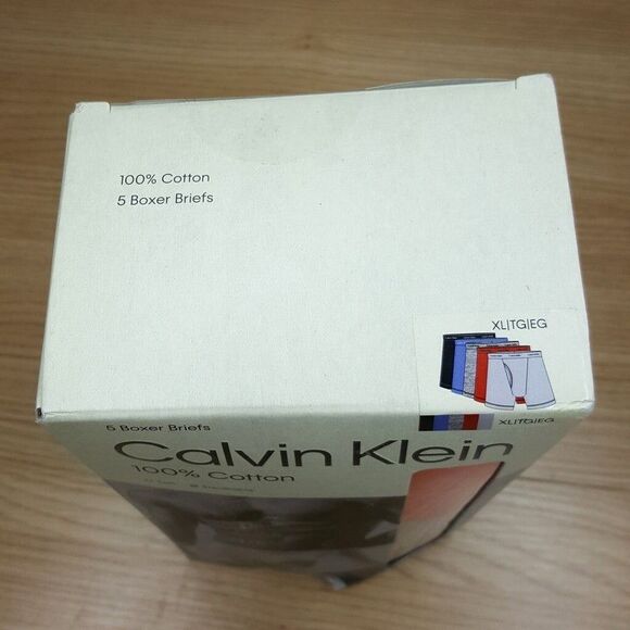 CALVIN KLEIN Boxer Brief Mens XL Gray Blue Black 5-Pack 100% Cotton Classic Fit - Picture 4 of 8